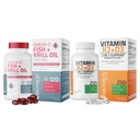Bronson vitamina K2 (MK7) con D3 supplemento Omega-3 Pesce + Krill olio 1000 MG