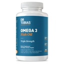 Dr. Tobias Omega 3 Fish Oil, 2000mg Triple Strength con 800mg EPA 600mg DHA Per Serving, Fish Oil Omega 3 Integratori per Cuore, Cervello e Supporto Immune, 90 Softgels, 45 Serve