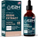 Reishi Mushroom Supplemento - Assorbimento più veloce che Reishi Mushroom capsule o polvere - Il nostro Reishi Mushroom Extract promuove la longevità - Reishi Mushroom Tincture - 2 Fl Oz di E2H