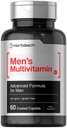 Horbäach Mens Multivitamin | 60 Caplets | Formula avanzata | con vitamina C, D, Magnesio, Minerali & More | Non-GMO & Gluten Supplemento gratuito