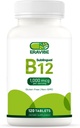 Vitamina B12 1000 mcg, 120 compresse, Natural Cherry Flavor, Gluten-Free, Non OGM, Zucchero Libero, Disolvere Veloce