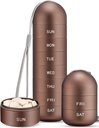 Zannaki Metal Moisture Proof organizzatore settimanale di pillole, lega di alluminio impilabile BPA Free Travel Trekking 7 giorni Pill Box Custodia impermeabile e grande scomparto per tenere pillole, vitamine, olio di pesce, integratori