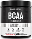 Polvere BCAA della fabbrica Jacked (Fermented) - 6g supplemento di aminoacidi ramificati per il recupero del muscolo migliorato, riduzione della fatica, aumento della forza, crescita del muscolo - 30 Serve, Punch di frutta