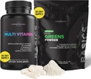 Livingood Daily Heart Valve Support Bundle - Multivitamins/Multiminerals Plus Greens Polvere per un supporto nutrizionale ben bilanciato e completo - Integratori di salute del cuore