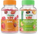 Bambini di zinco vitali + curcumina di curcuma di curcuma di curcuma di curcuma di curcuma di curcuma di curcuma di curcuma bambini, pedine - grande degustazione, supplemento di vitamina, senza glutine, GMO libero, pancia masticabile