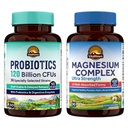 Vitalitown Probiotico + Magnesio Bundle (Pack of 2) | Probiotici 120 miliardi (Item 1) & 6-in-1 Magnesio Complesso (Item 2) | Gut, Bone, Muscolo, Sleep Health | Vegan | 30 capsule & 120 capsule