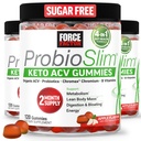 Fattore di Forza ProbioSlim Keto ACV Gummies, Gummies di Aceto di Sidro di Mele Organico con Probiotici di LactoSpore e Prebiotici per sostenere la digestione, il metabolismo, e la salute immunitaria, 1 Carb Net, Sapore di Mela, 360ct