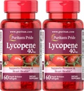 Puritan's Pride Premium Lycopene 40mg, Integratore alimentare per la prostata, Antiossidante, Salute del cuore, e Supporto per la salute generale, Alimentazione di 2 mesi, 60 Softgel a rilascio rapido, 2 Pack