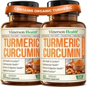 Integratore curcuma curcuma curcuma con estratto di pepe nero - Turcuma organica ad alta potenza 1200mg & 95% Curcuminoidi per la salute articolare e digestiva - Integratore di supporto congiunto - 60 capsule Curcuma - 2 Pack