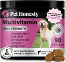 Cane Multivitamin Max Strength - 15 in 1 Vitamine per la salute e il cuore - Essentials Fish Oil, Glucosamine, Probiotici, Omega Fish Oil - Integratori multivitaminici per pelle e cappotto