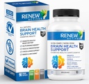 Renew Actives Brain Health Support – Bacopa 300MG, Ginkgo 100MG, Lion’s Mane 200MG per 2 capsule – Supporta la salute cognitiva, Memoria migliorata, promuove Focus & Mood – Made in Canada - 90 capsule