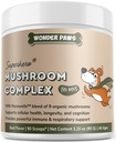 Wonder Paws Immune Support Mushroom Powder for Dogs – Organic Mushroom Complex for Immunity, Cognition, Cellular Health, Longevity - Con Turkey Tail Mushroom for Dogs, Reishi & Lions Mane – 90 Scoops