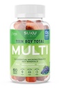 SUKU Teen Boy Multivitamin Gummies – Vitamine A, B12, C, D3, E, Zinc & Biotin – Integratore Vegetariano Senza Zucchero per Energia, Crescita, Immune & Bone Salute – Uva Flavor – 60 Conte