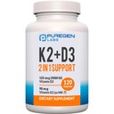 2 in 1 alta potenza Formula 90mcg Vitamina K2 (MK7) e 5000 IU Vitamin D3 Supplemento I Formula Non OGM, Facile da ingoiare Vitamina D & K Complesso, 120 capsule I 4-Month Alimentazione