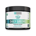 ZHOU Nutrition USDA Organic Supergreens Powder, Superfood Smoothie Juice Mix, Spirulina, Chlorella, Wheatgrass, Kale, Fiber, Immune and Energy Support, Vegan, Non-GMO, 30 Serve