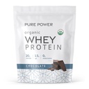 Dr. Mercola Pure Power Organic Whey Protein - 20 g Protein - Supporta la crescita muscolare & Energy - Grass-Fed Whey Concentrato - 15 Serve (20.60 oz) - Cioccolato
