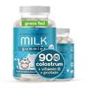 Gummie di Colostrum per Bambini Adulti Anziani | Gummie di Proteine di Colostrum Milk con Vitamina B Complex | Zucchero gratis 60 ct