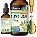 BIO KRAUTER Olive Leaf Extract Liquid - Olive Leaf Tincture for Immune Support - Alcol and Sugar Free - Vegan Drops 2 Fl.Oz.
