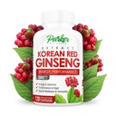 Estratto di Ginseng rosso coreano, 1300mg estratto con radice di zenzero e pepe nero, 20% Ginsenosides rosso Panax Ginseng supplemento, 120 caps