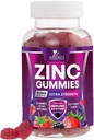 Zinc Gummies 50mg - Bone Skin & Immune Support Health Gummy & Premium Antiossidante Chewable for Adults - Alto assorbimento Vegan, Gluten Free Zinc Supplements Vitamin - Tasty Berry Flavor - 60 Gummies