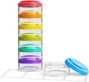 AUVON Stackable Pill Organizer per uso flessibile, Extra Large Weekly Pill Case con Efficient Filling Design, Colorful Pill Box 7 Day Facile da rintracciare, Pill Container per farmaci, vitamine, oli di pesce