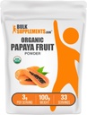 BulkSupplements.com Polvere di frutta di papaya organica - polvere di aromatizzazione, Fonte da Carica Papaya Fruit - Gluten Free, 3g per Serving, 100g (3,5 oz) (Pack of 1)