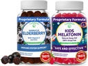 Lunakai Adult Elderberry and Kids Melatonin Gummies Bundle - Supporto immunitario con zinco e vitamina C per adulti e bambini - Non-GMO, Vegan, Gluten Free Sleep Gummy