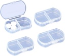 4PCS caso di pillole per l'organizzatore di piccole pillole portatile Travel Daily Pill Containers AM & PM Mini Pill Box Vitamina, olio di pesce, titolare supplemento