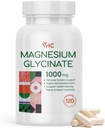 VHC Magnesium Glycinate 1000mg, ad alto assorbimento Massima Massima Magnesio Glycinate Supplemento per donne e uomini, Non OGM No Gluten, 120 Veggie Caps, Made in USA