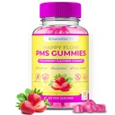 PMS Gummies - Happy Flow PMS Support Supplemento per le donne - Strawberry PMS Relief Supplement con vitamina B6 per bilanciamento dell'ormone, periodo di supporto, grumi, acne ormonale & Bloating Relief (60 conteggio)