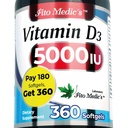 FITO MEDIC'S Lab - Vitamina d - 5000 IU di - Vitamina d3-360 Softgels - Vitamina d3 5000 iu - per Bone, Denti, Muscolo e Assistenza Sanitaria Immune, Ultra ad alta assorbimento, vitamina d3.