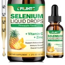Selenium Liquid Drops, 200mcg Liquid Selenium Supplement con Vitamina C & Zinc, Supporto per Sistema Immune, Antiossidante & Heart Health, Alto assorbimento, Ananas Flavor, 2 Fl Oz