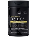 Vitamina D3 K2 con 5000iu di D3 & 100mcg a base vegetale di vitamina K2 come MK-7, certificato non OGM & Vegan - 160 Liquid Softgels