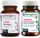Metagenics HerWellness Estrovera (30 compresse) & UltraFlora Probiotico femminile completo (30 capsule) - Supporto di menopausa senza ormoni - Aids Salute Digestiva