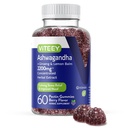 Viteey Ashwagandha Gummies con Ginseng & Lemon Balm - Mood, Calm & Stress Support Ashwagandha Integratori - Vegan, Gluten-Free - 60 Count