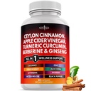 Ceylon Cinnamon, Turmerico, Aceto di sidro di mele, Ginseng, Aloe Vera, Berberine Plus Banaba, Ginger Root - 60 Conte