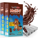 YUM-V'S - Bambini Multivitaminici Cuscinetti Cioccolato Masticabile - Multivitamina per Bambini Supplemento - 16 Vitamine & Minerali - Vitamine Comprese D, Zinco, C, B Complex & More, 60 Conteggio (Pacchetto di 2)