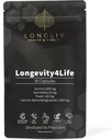 Longevity4Life - Ultimate Cellular Health Supplement - Fisetin, Taurine, Calcium Alpha-Ketoglutarate e Spermidine Capsule per Longevità e Vitalità - Made in USA - Formulato medico