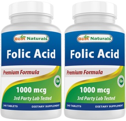 I migliori naturali acido folico 1000 mcg (Vitamina B9), 240 compresse (1000 mcg)