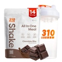 310 Nutrition All-in-One Meal Sostituzione Shake Polvere w/Shaker Cup Starter Kit - High Protein Fiber Rich Vegan Superfood Blend - Sugar-Free, Keto & Paleo Friendly, Carb basso - Chocolate Bliss 14 srv