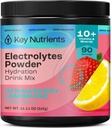 Polvere di elettroliti di KEY NUTRIENTs senza zucchero - Polvere di elettrolita di fragole succosa - polvere di idratazione - senza calorie, polvere di elettroliti senza glutine di Keto - 90 porzioni - Made in USA