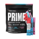 PRIME HYDRATION+ Sticks Variety Pack | Polvere di idratazione Sticks singoli | Polvere di elettrolita sul Go | Basso zucchero | Caffeina-Free | Vegan | 30 Sticks