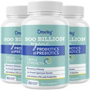 Probiotici per le donne e gli uomini, 300 miliardi di CFU 24 Strains Probiotici + 15 erbe biologiche Prebiotics Blend, Shelf Stable Gut Health Supplement per Digestive Immune & Whole-Body Health, 6 mesi di fornitura
