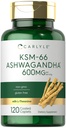 Carlyle KSM-66 Ashwagandha 600mg | 120 Caplets | Supplemento con L-teanina | Vegan, Non OGM, Gluten Free