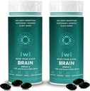 iwi vita cervello Omega-3, 120 Softgels (60 Servings), Vegan pianta-Based Algae Omega-3 con EPA + DHA, Focus, Memoria e Mood Support Integratore alimentare, Krill & Fish Oil Alternative, No Fishy Aftertaste