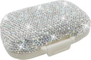 Bling Pill Case per Purse Medicine contenitore di vitamina contenitore portacandele tascabile caso Round Medicine Organizer per Vitamin/Fish Oils/Supplement Travel Medicine Kit (8 Compartment Silver)
