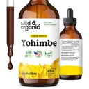 Wild & Organic Yohimbe Integratori per Uomini & Donne - 5 mg Yohimbina Estratto di Tintura - Gocce di corteccia Yohimbe senza alcool - Vegan, Non OGM & Sugar-Free - 4 fl oz