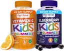 Sentire Grande Supporto Immune Gummies per Bambini Duo - 90 giorni di alimentazione - Zinco, Vitamina C, Elderberry - Gluten Free, Plant Based - Tasty Berry & Citrus Gummies