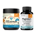 Sandhu's Bovine Colostrum Powder & Magnesium Glycinate Lysinate Capsules | Aiuta Gut, Immune Heath & Sleep Support