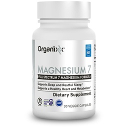 Organixx Magnesium Supplement, Natural Magnesium Capsules for Sleep Support, Muscle Recovery, with Vitamin B6 and Manganese Citrate and Glycinate, High Absorption, Vegan, Non GMO (30 Count)
